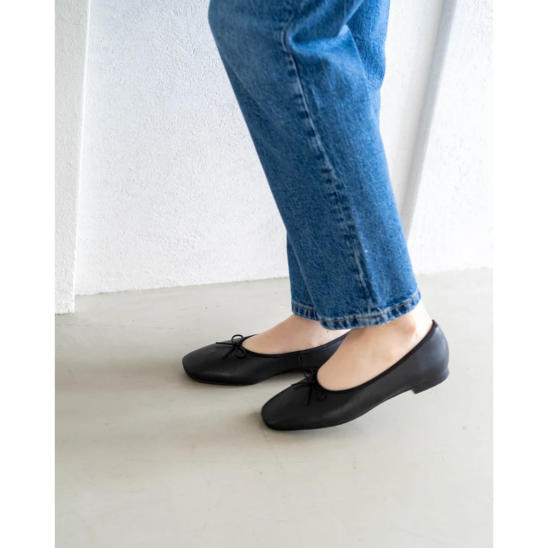 [蘋果皮][防水]Emma Francis 平底芭蕾舞鞋（黑蘋果皮光滑(03b-AP 101)(black apple leather smooth)（ブラック アップルレザースムース）