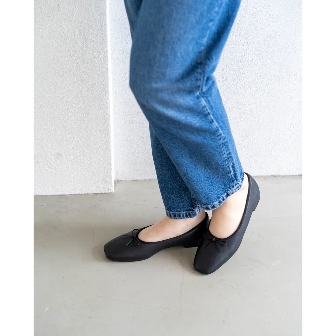 [蘋果皮][防水]Emma Francis 平底芭蕾舞鞋（黑蘋果皮光滑(03b-AP 101)(black apple leather smooth)（ブラック アップルレザースムース）