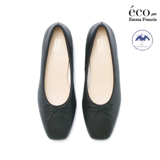 [蘋果皮][防水]Emma Francis 平底芭蕾舞鞋（黑蘋果皮光滑(03b-AP 101)(black apple leather smooth)（ブラック アップルレザースムース）