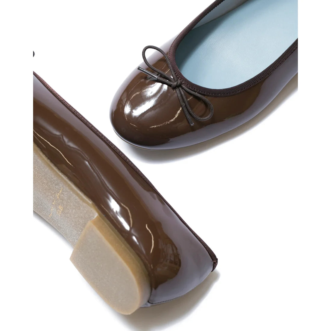 日本製 Emma Francis 圓頭平底芭蕾舞晴雨鞋 (02a-E 105) (Brown Enamel)（ブラウン エナメル）