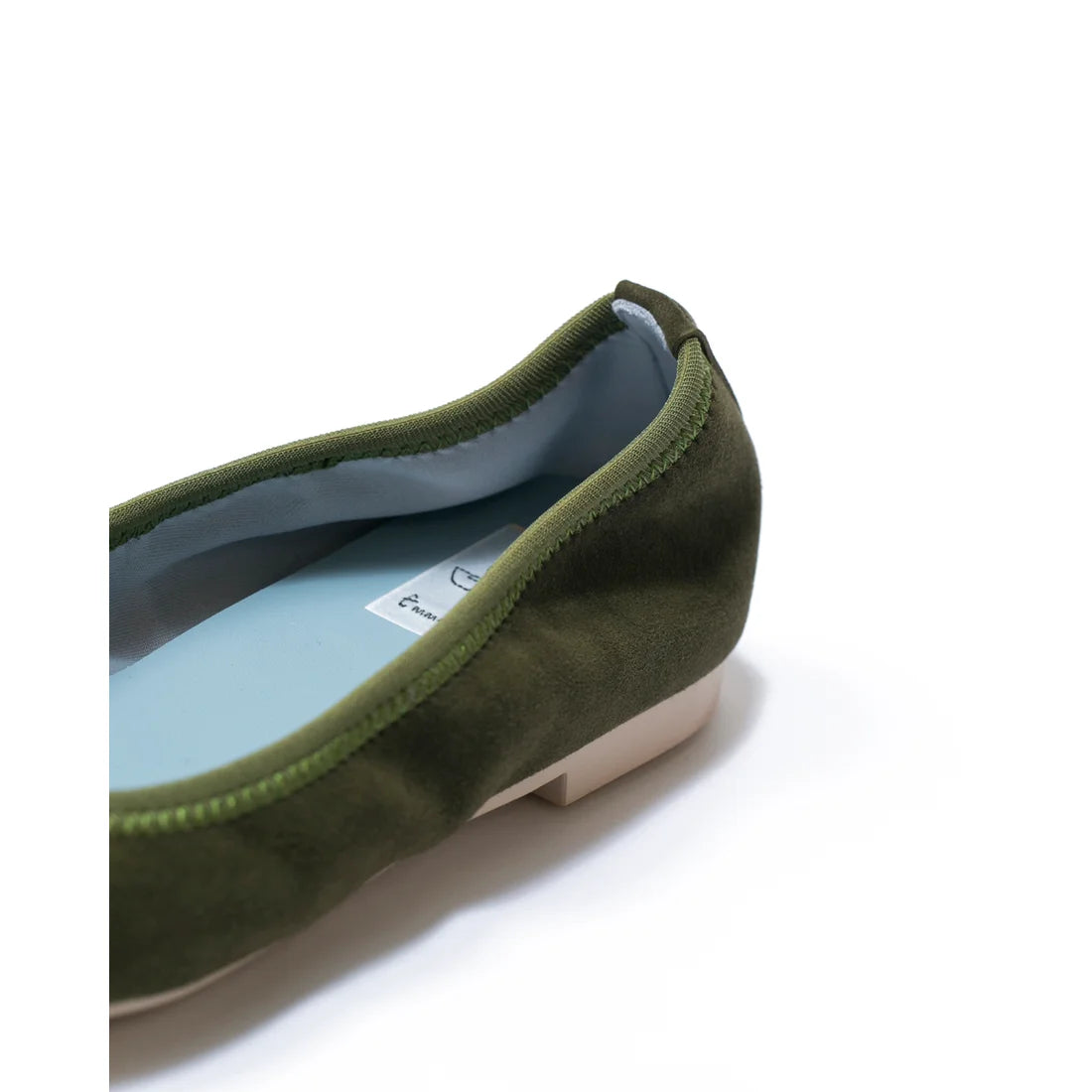日本製【珍珠色調防水】Emma Francis尖頭平底芭蕾舞鞋 (01b-L S147) (Khaki leather suede)（カーキ レザースエード）