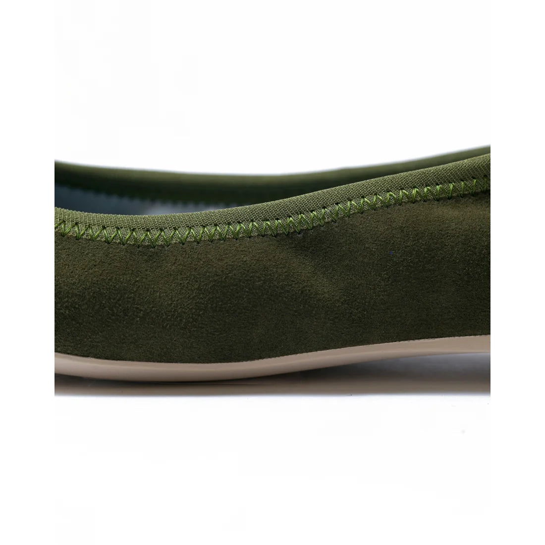 日本製【珍珠色調防水】Emma Francis尖頭平底芭蕾舞鞋 (01b-L S147) (Khaki leather suede)（カーキ レザースエード）