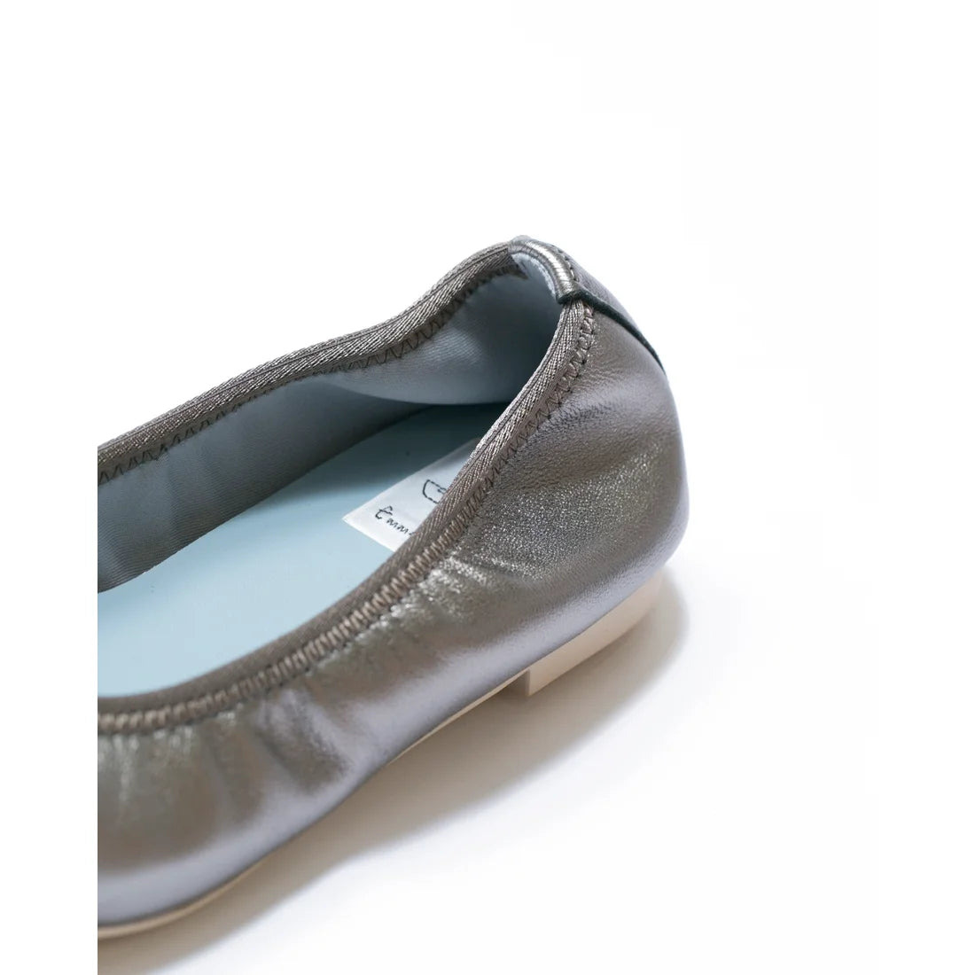 日本製【珍珠色調防水】Emma Francis尖頭平底芭蕾舞鞋(01b-L M174 )(steel leather mylar)（スチール レザーマイラー）