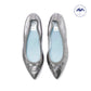 日本製【珍珠色調防水】Emma Francis尖頭平底芭蕾舞鞋(01b-L M174 )(steel leather mylar)（スチール レザーマイラー）