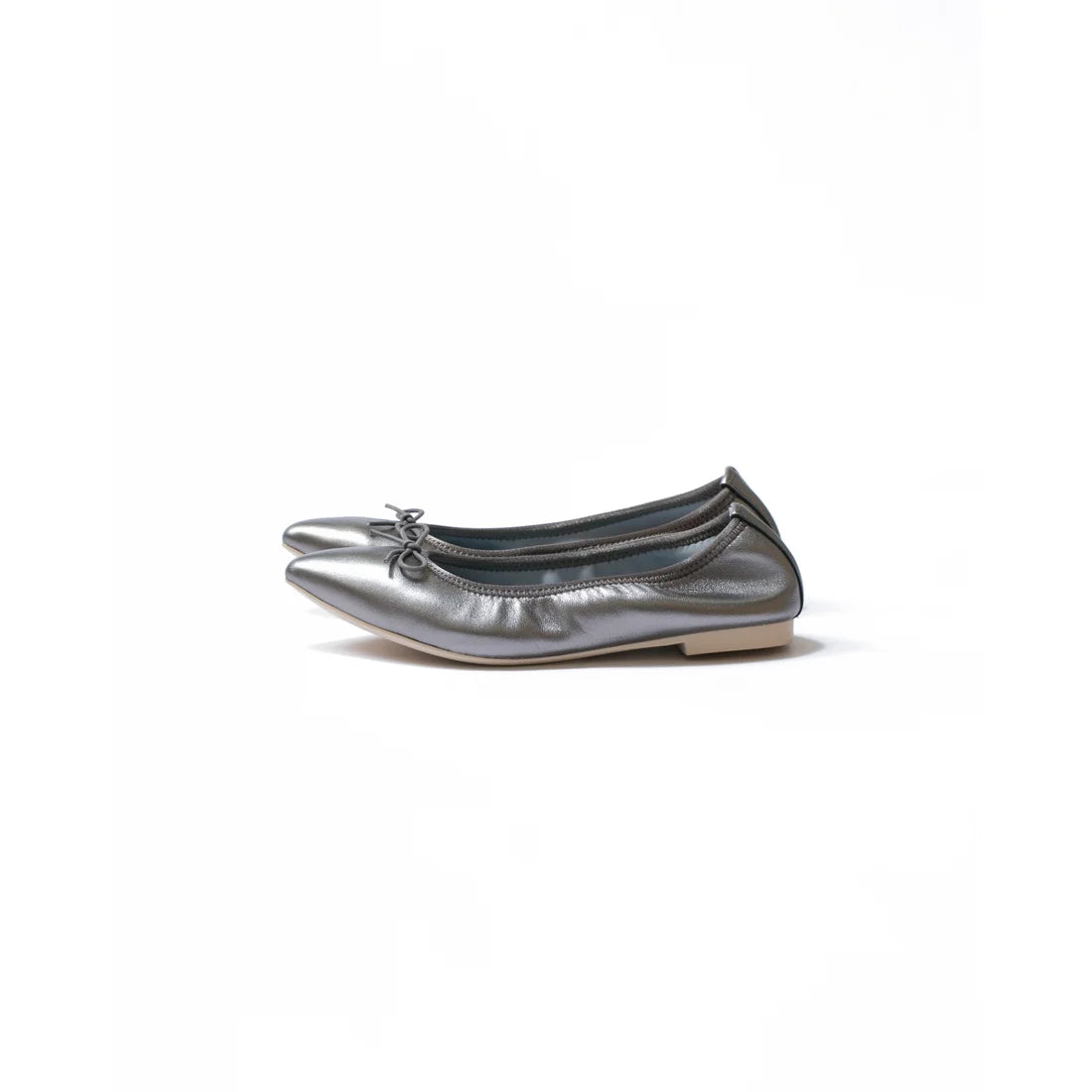 日本製【珍珠色調防水】Emma Francis尖頭平底芭蕾舞鞋(01b-L M174 )(steel leather mylar)（スチール レザーマイラー）