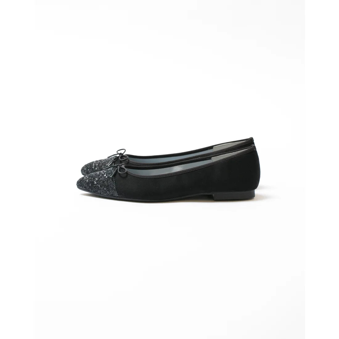 日本製 Emma Francis 絨面革尖頭平底芭蕾舞鞋 (01l-S 101)(Black suede)（ブラック スエード）