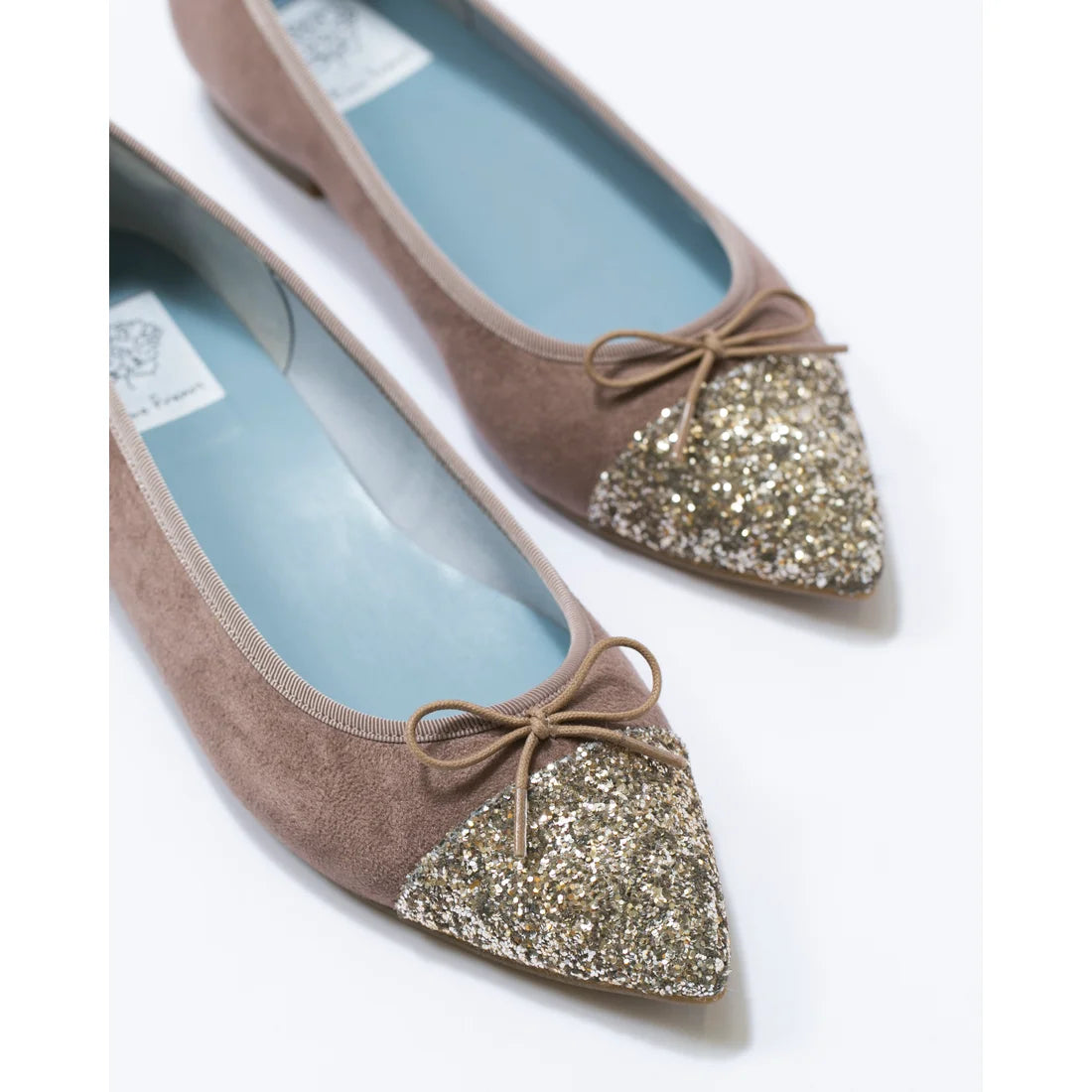 日本製 Emma Francis 絨面革尖頭平底芭蕾舞鞋 (01l-S 155)(Charcoal gray suede)（チャコールグレー スエード）