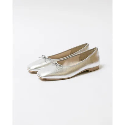 日本製【蘋果皮】【防水】 Emma Francis方頭平底芭蕾舞鞋( 03b-AP 162 )(Silver Apple Leather Smooth)（シルバー アップルレザースムース）