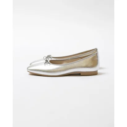 日本製【蘋果皮】【防水】 Emma Francis方頭平底芭蕾舞鞋( 03b-AP 162 )(Silver Apple Leather Smooth)（シルバー アップルレザースムース）