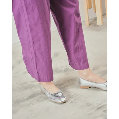日本製【蘋果皮】【防水】 Emma Francis方頭平底芭蕾舞鞋( 03b-AP 162 )(Silver Apple Leather Smooth)（シルバー アップルレザースムース）