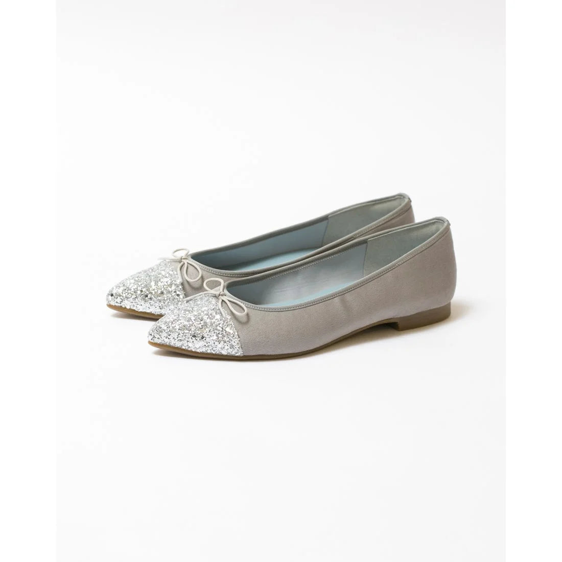 日本製 Emma Francis 絨面革尖頭平底芭蕾舞鞋 (01l-S 152)(light gray suede)(ライトグレー スエード）