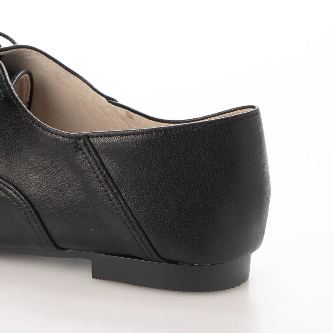 日本製 【蘋果皮】【防水】Emma Francis平底繫帶鞋（黑蘋果皮光滑）(03d-AP 101)(black apple leather smooth)(ブラック アップルレザースムース）