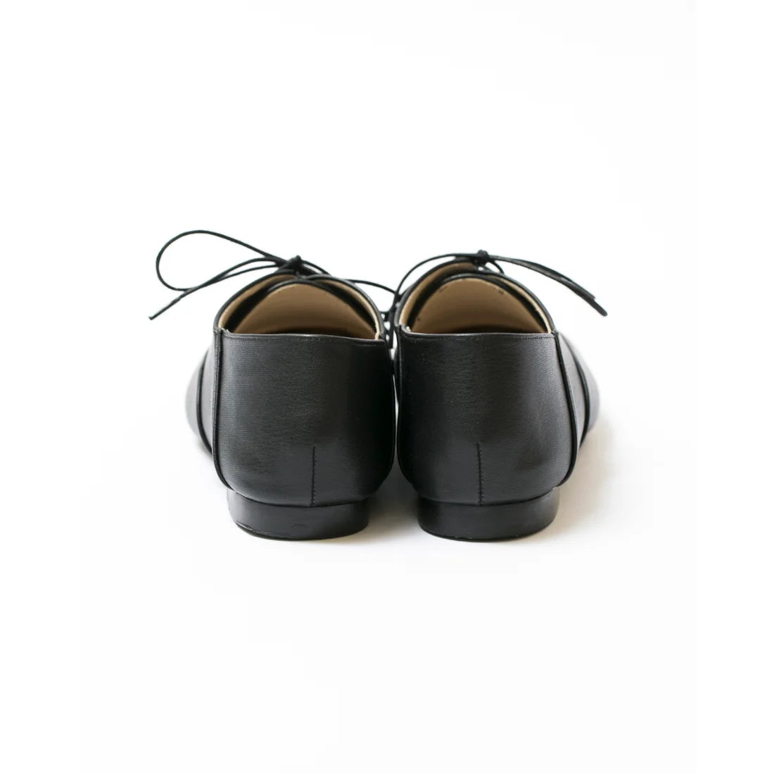 日本製 【蘋果皮】【防水】Emma Francis平底繫帶鞋（黑蘋果皮光滑）(03d-AP 101)(black apple leather smooth)(ブラック アップルレザースムース）