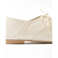 日本製 【蘋果皮】【防水】Emma Francis平底繫帶鞋（象牙蘋果皮光滑）(03d-AP 177)(ivory apple leather smooth)(アイボリー アップルレザースムース）