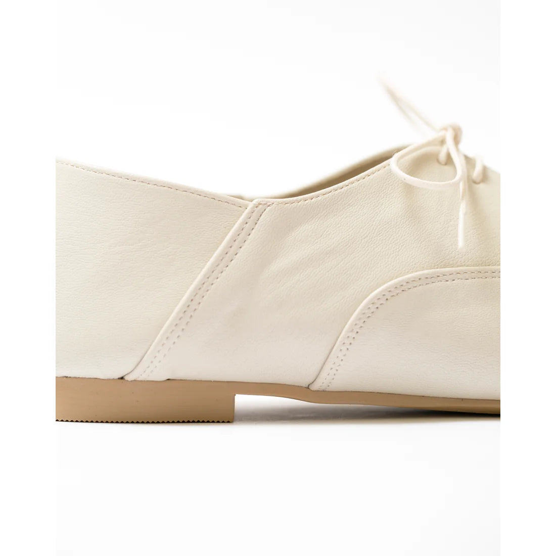 日本製 【蘋果皮】【防水】Emma Francis平底繫帶鞋（象牙蘋果皮光滑）(03d-AP 177)(ivory apple leather smooth)(アイボリー アップルレザースムース）