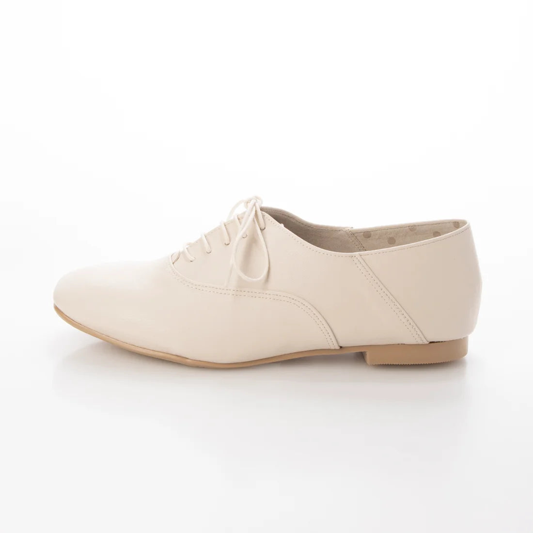 日本製 【蘋果皮】【防水】Emma Francis平底繫帶鞋（象牙蘋果皮光滑）(03d-AP 177)(ivory apple leather smooth)(アイボリー アップルレザースムース）