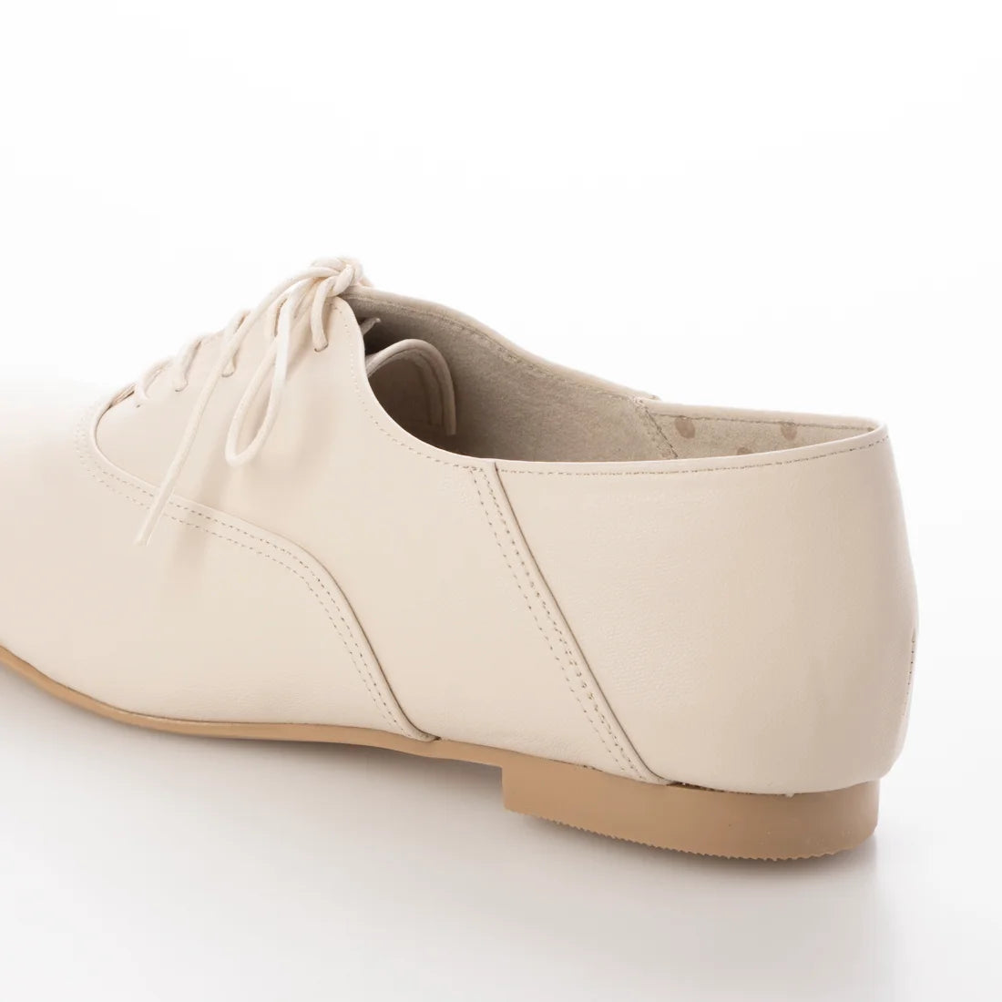 日本製 【蘋果皮】【防水】Emma Francis平底繫帶鞋（象牙蘋果皮光滑）(03d-AP 177)(ivory apple leather smooth)(アイボリー アップルレザースムース）