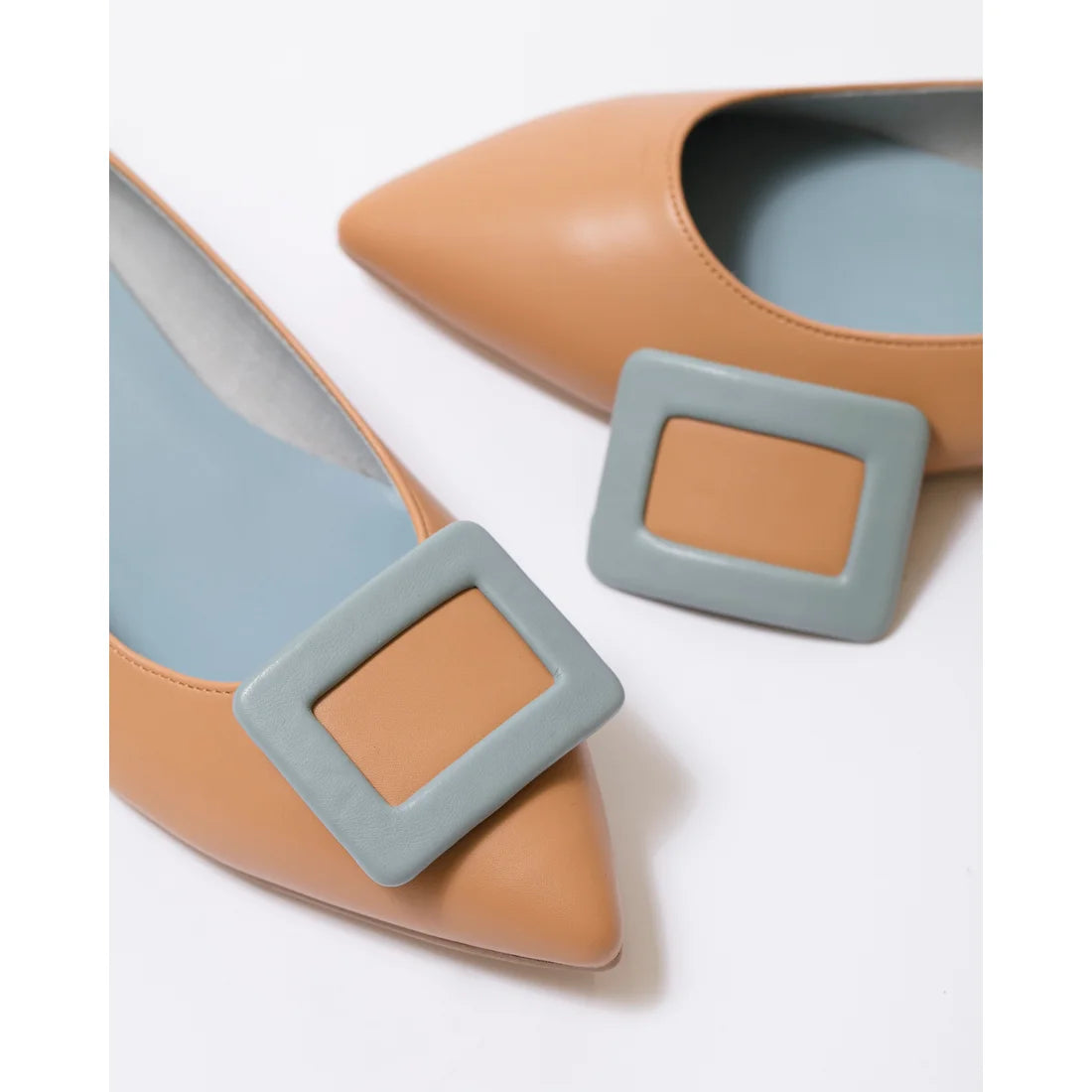 日本製 Emma Francis 平底 Bijou 皮帶高跟鞋（米色光滑）(01q-P 108)(beige smooth)(ベージュ スムース）