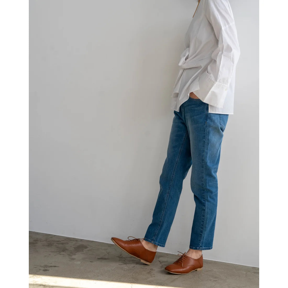 日本製 【蘋果皮】【防水】Emma Francis平底繫帶鞋（駝色蘋果皮光滑）(03d-AP 186)(camel apple leather smooth)(キャメル アップルレザースムース)