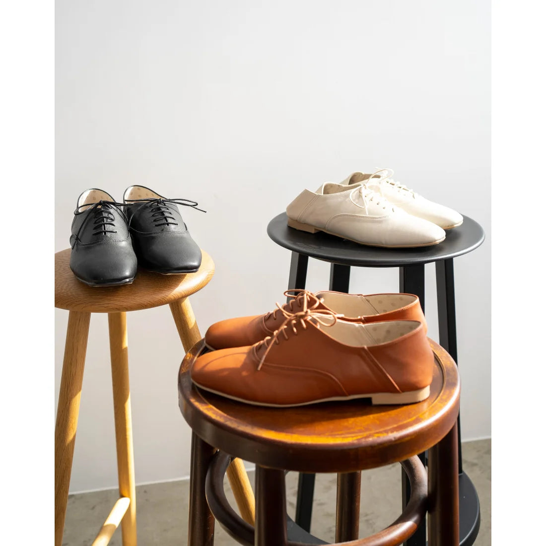 日本製 【蘋果皮】【防水】Emma Francis平底繫帶鞋（駝色蘋果皮光滑）(03d-AP 186)(camel apple leather smooth)(キャメル アップルレザースムース)
