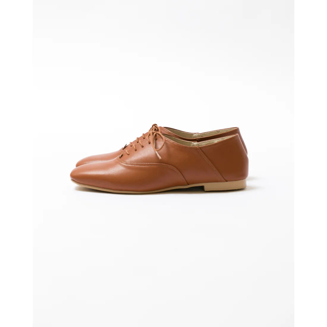 日本製 【蘋果皮】【防水】Emma Francis平底繫帶鞋（駝色蘋果皮光滑）(03d-AP 186)(camel apple leather smooth)(キャメル アップルレザースムース)