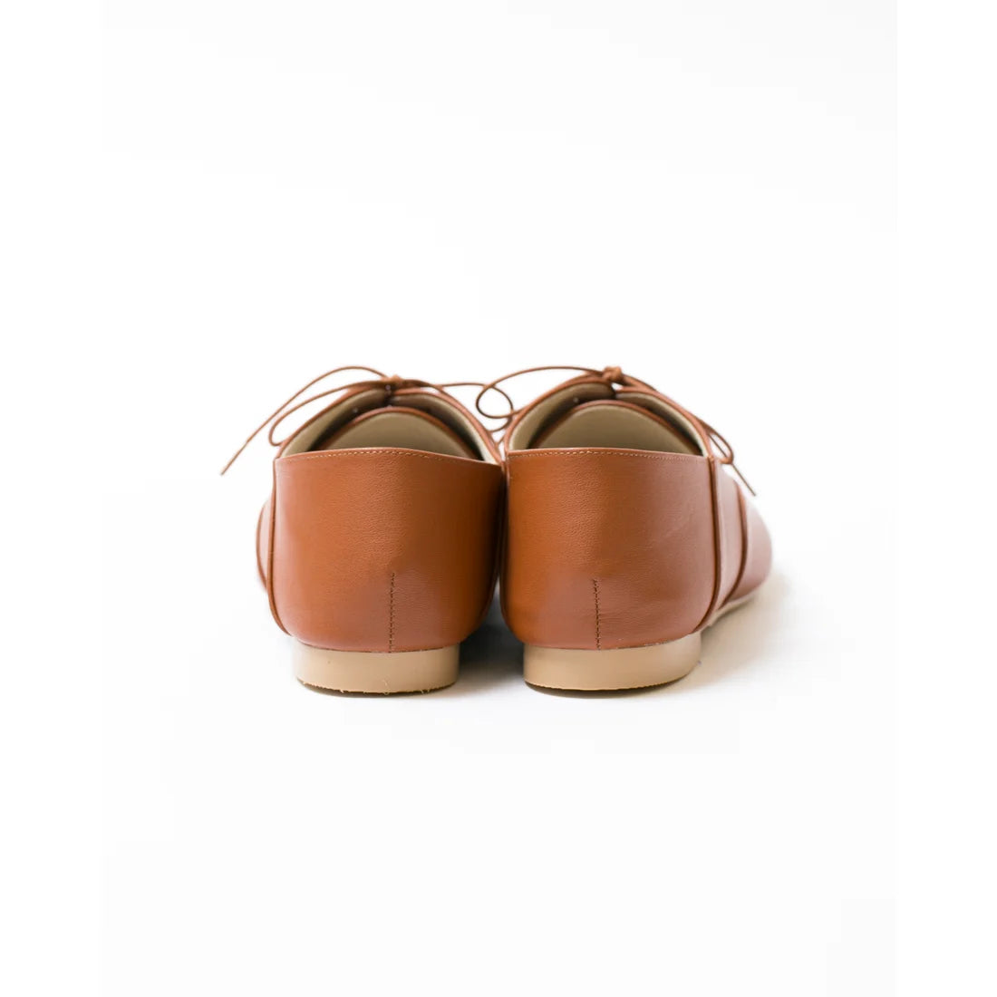 日本製 【蘋果皮】【防水】Emma Francis平底繫帶鞋（駝色蘋果皮光滑）(03d-AP 186)(camel apple leather smooth)(キャメル アップルレザースムース)