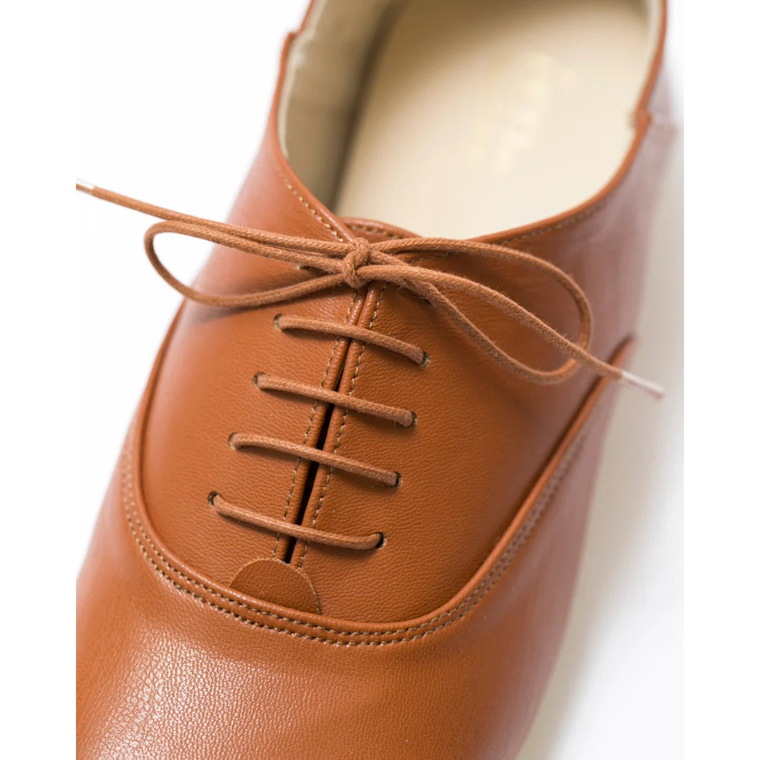 日本製 【蘋果皮】【防水】Emma Francis平底繫帶鞋（駝色蘋果皮光滑）(03d-AP 186)(camel apple leather smooth)(キャメル アップルレザースムース)
