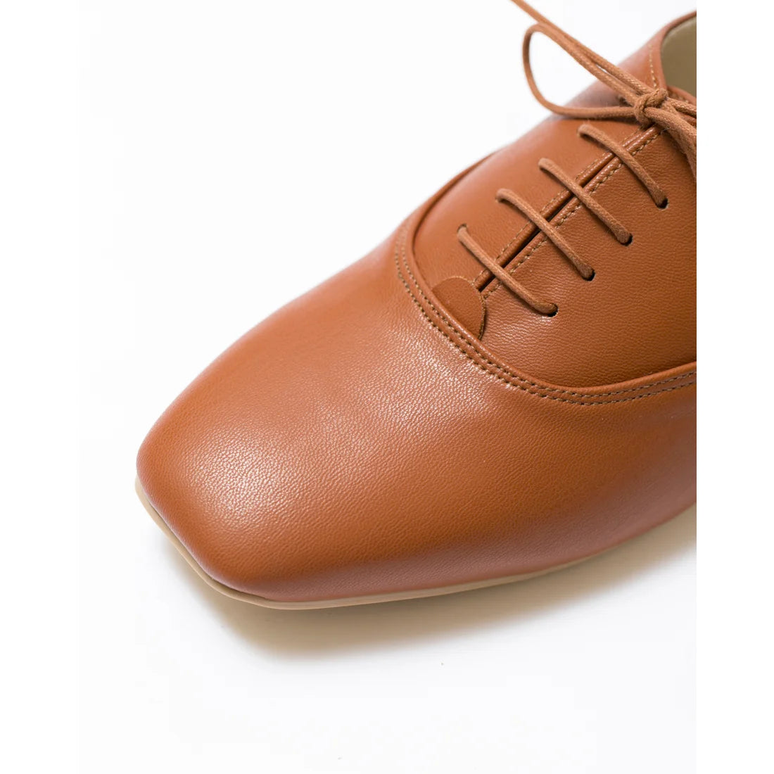 日本製 【蘋果皮】【防水】Emma Francis平底繫帶鞋（駝色蘋果皮光滑）(03d-AP 186)(camel apple leather smooth)(キャメル アップルレザースムース)