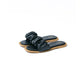 日本製【蘋果皮】【防水】Emma Francis 褶皺厚軟墊鞋墊平底涼鞋 ( 1032a-AP 101 )(Black apple leather)（ブラック アップルレザー)