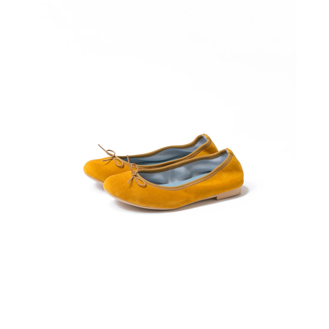 日本製【珍珠色調防水】Emma Francis圓頭平底芭蕾舞鞋(02b-L 132)(Mustard leather suede)（マスタード レザースエード）