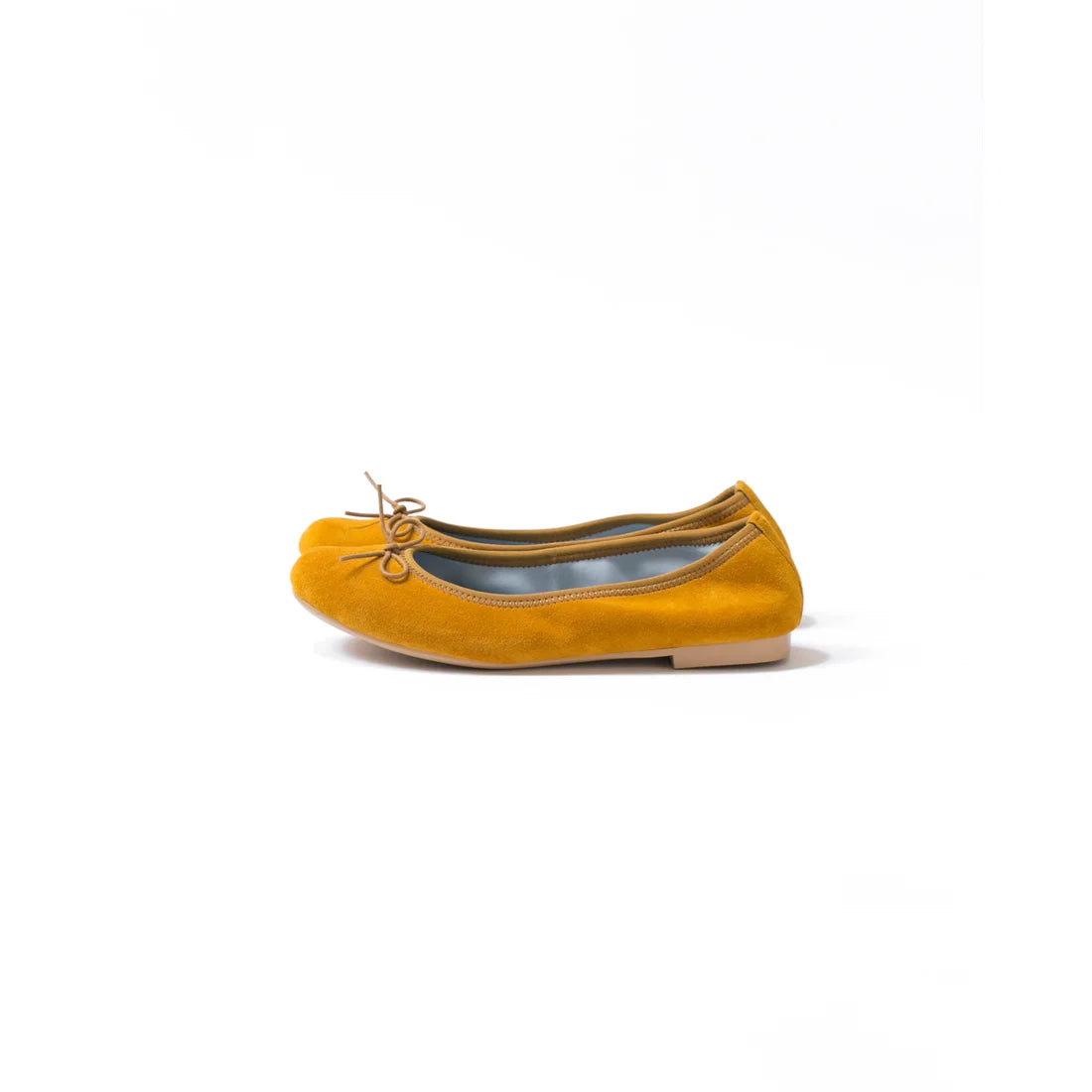 日本製【珍珠色調防水】Emma Francis圓頭平底芭蕾舞鞋(02b-L 132)(Mustard leather suede)（マスタード レザースエード）