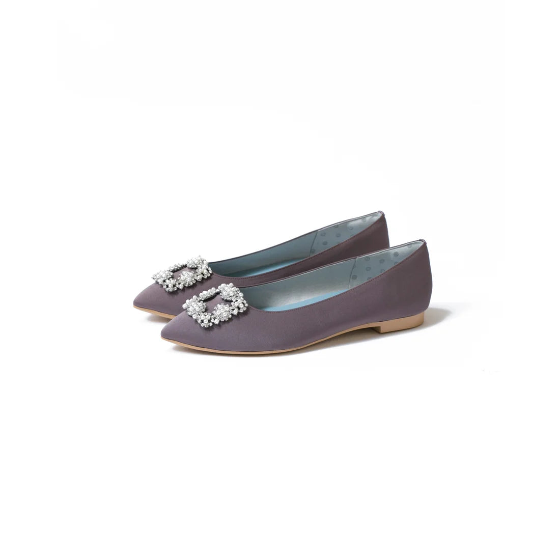 日本製 Emma Francis 平底珠寶搭扣高跟鞋(01t-ST 155)(Charcoal gray satin)（チャコールグレー サテン）
