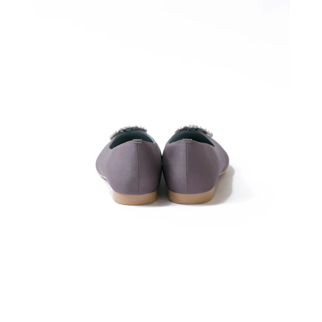 日本製 Emma Francis 平底珠寶搭扣高跟鞋(01t-ST 155)(Charcoal gray satin)（チャコールグレー サテン）