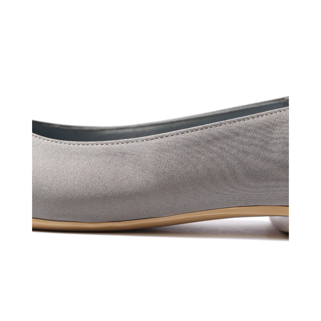 日本製 Emma Francis 平底珠寶搭扣高跟鞋(01t-ST 153)(Gray satin)（グレー サテン）