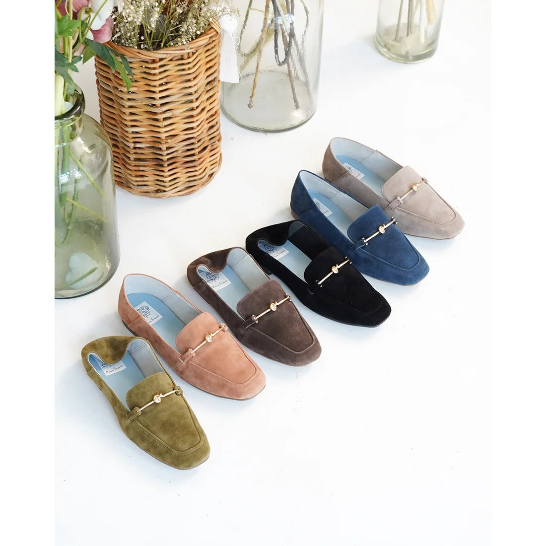 日本製[防水]Emma Francis 平底樂福鞋(03e-LS 127)(Light purple leather suede) （ライトパープル レザースエード）