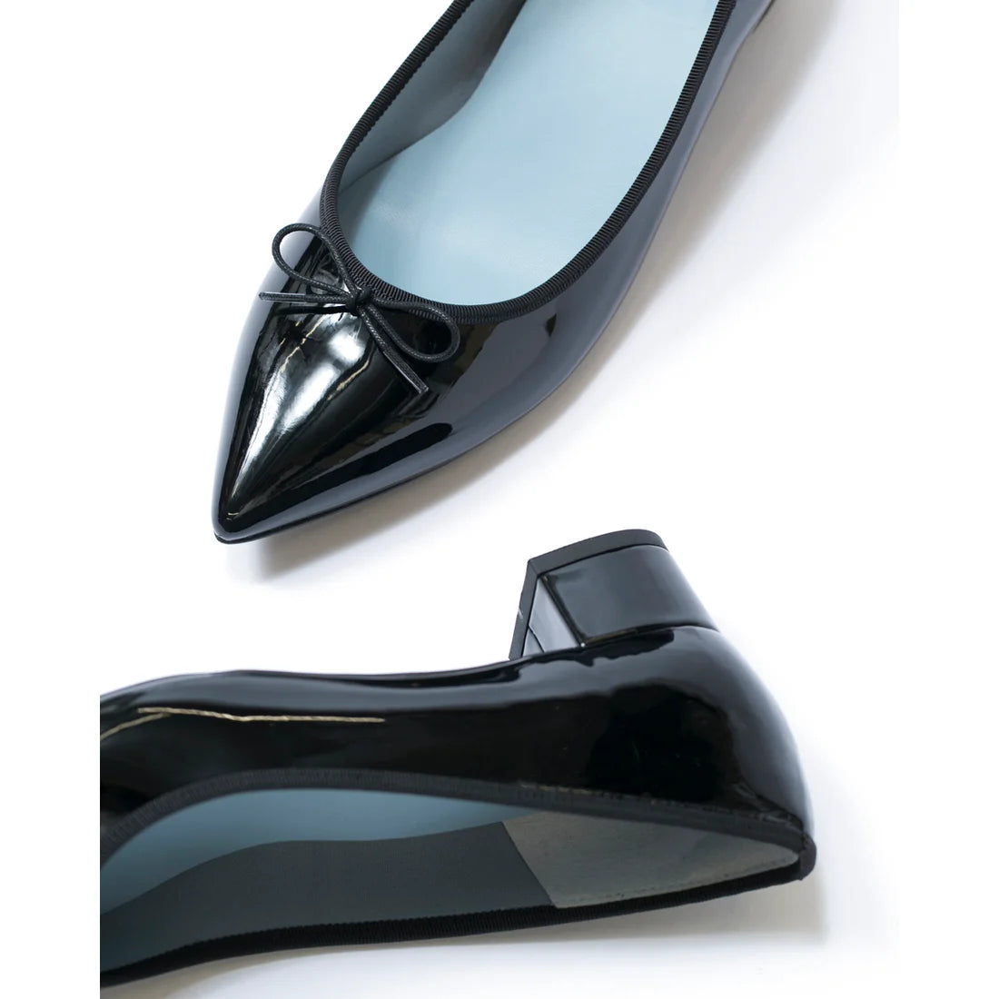日本製【相容雨天】Emma Francis 尖頭3cm跟芭蕾舞鞋(3002a-E 101)(Black enamel)（ブラック エナメル）
