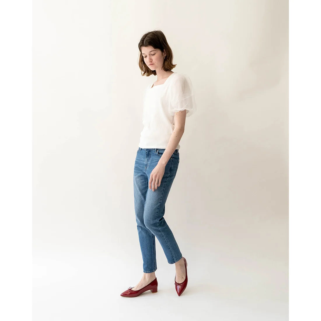 日本製【相容雨天】Emma Francis 尖頭3cm跟芭蕾舞鞋(3002a-E 135)(Red enamel)（レッド エナメル）