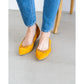 日本製【珍珠色調防水】Emma Francis尖頭平底芭蕾舞鞋(01b-L 132)(Mustard leather suede)（マスタード レザースエード）