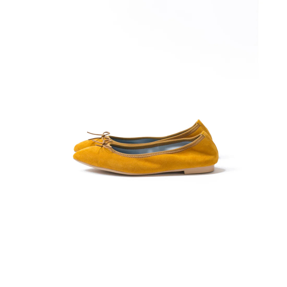 日本製【珍珠色調防水】Emma Francis尖頭平底芭蕾舞鞋(01b-L 132)(Mustard leather suede)（マスタード レザースエード）