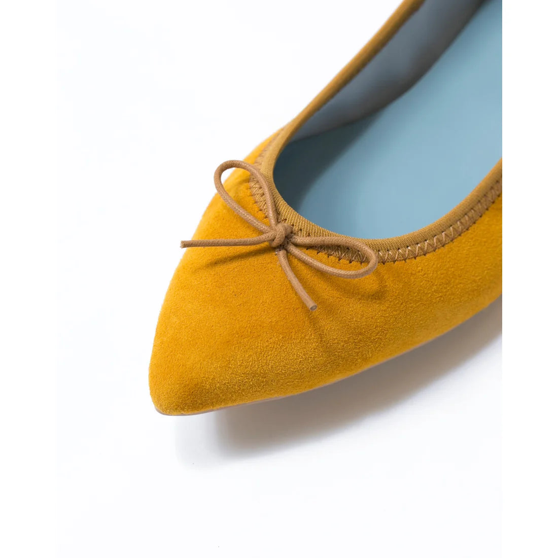 日本製【珍珠色調防水】Emma Francis尖頭平底芭蕾舞鞋(01b-L 132)(Mustard leather suede)（マスタード レザースエード）