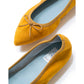 日本製【珍珠色調防水】Emma Francis尖頭平底芭蕾舞鞋(01b-L 132)(Mustard leather suede)（マスタード レザースエード）