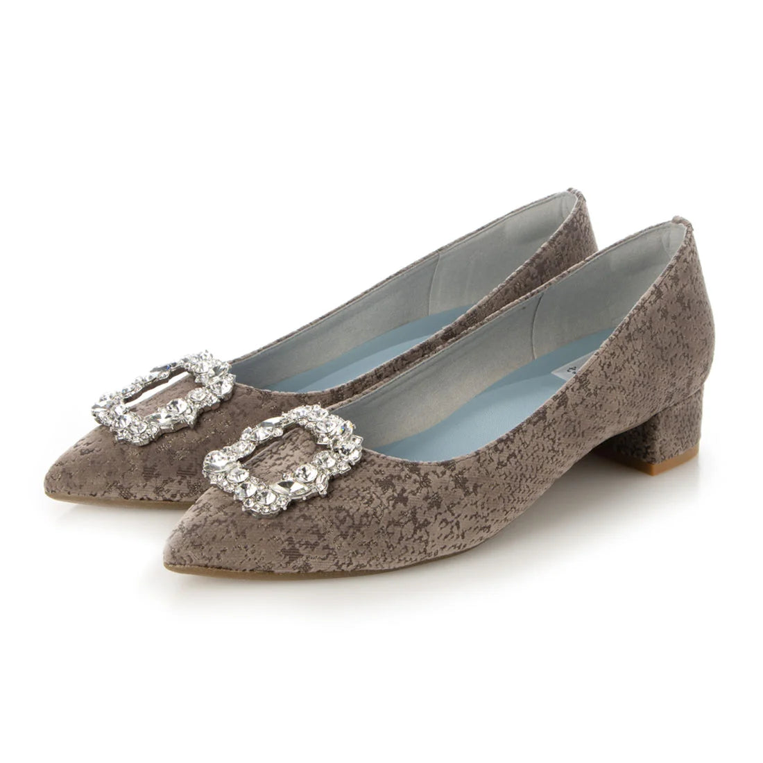 日本製 Emma Francis 尖頭3cm跟漸層珠寶搭扣高跟鞋(3002c-ZO 155)(Charcoal gray ombre)（チャコールグレー オンブリエ）