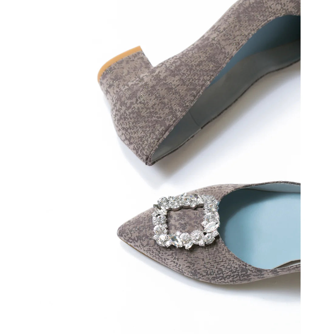 日本製 Emma Francis 尖頭3cm跟漸層珠寶搭扣高跟鞋(3002c-ZO 155)(Charcoal gray ombre)（チャコールグレー オンブリエ）