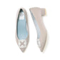 日本製 Emma Francis 尖頭3cm跟珠寶搭扣高跟鞋(3002b-ST 108)(Beige gray satin)（ベージュ サテン）