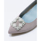 日本製 Emma Francis 尖頭3cm跟珠寶搭扣高跟鞋(3002b-ST 108)(Beige gray satin)（ベージュ サテン）