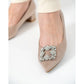 日本製 Emma Francis 尖頭3cm跟珠寶搭扣高跟鞋(3002b-ST 108)(Beige gray satin)（ベージュ サテン）
