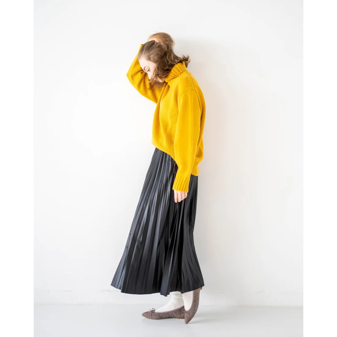 日本製 Emma Francis 平底尖頭漸層芭蕾舞鞋(01l-ZO 155)(Charcoal gray ombre)（チャコールグレー オンブリエ）