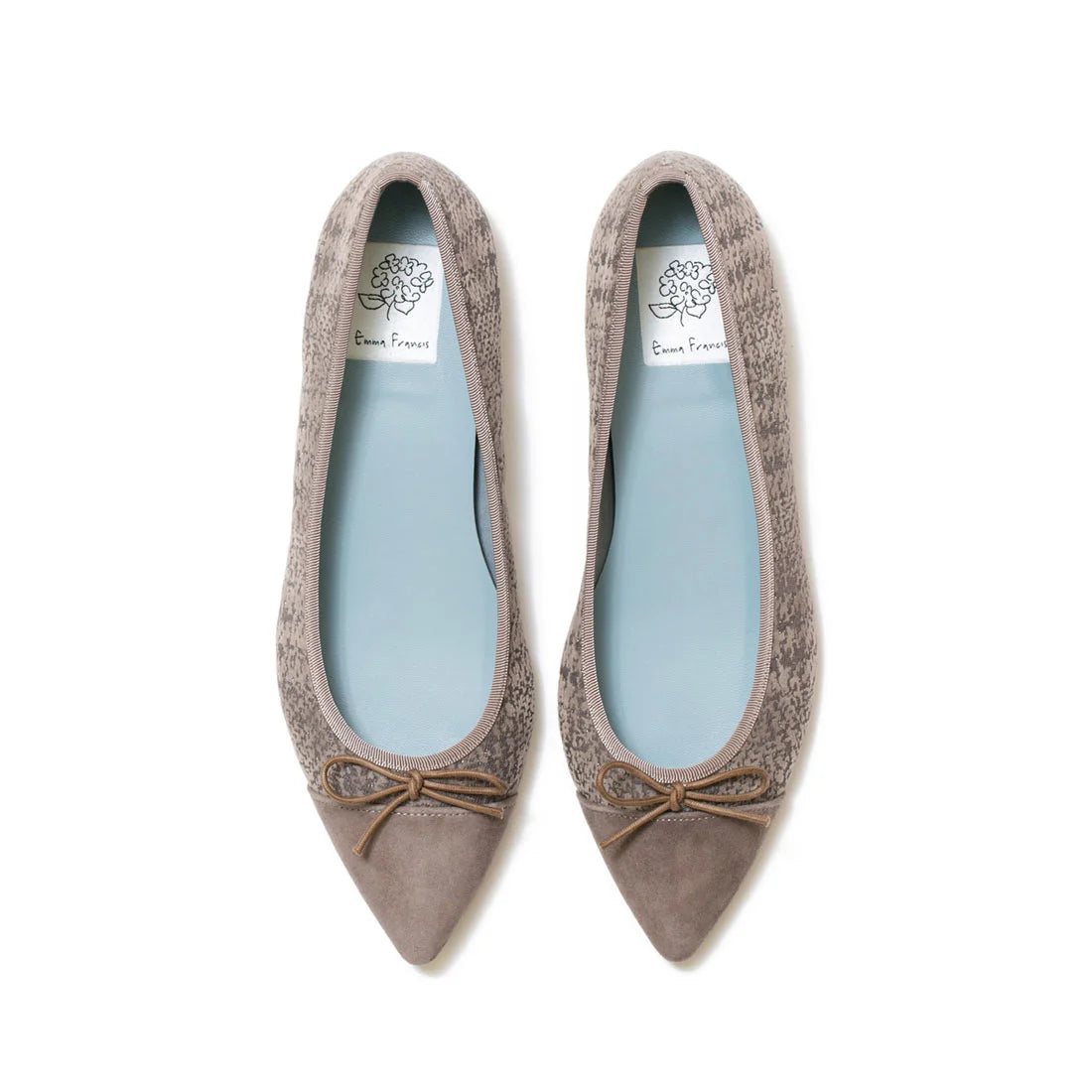 日本製 Emma Francis 平底尖頭漸層芭蕾舞鞋(01l-ZO 155)(Charcoal gray ombre)（チャコールグレー オンブリエ）