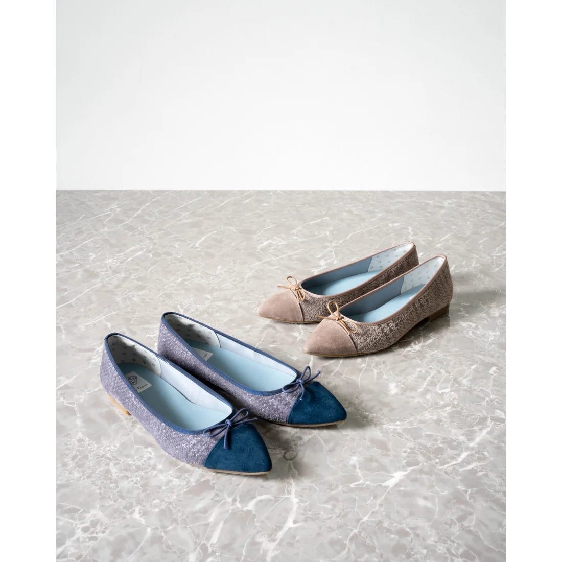 日本製 Emma Francis 平底尖頭漸層芭蕾舞鞋(01l-ZO 155)(Charcoal gray ombre)（チャコールグレー オンブリエ）