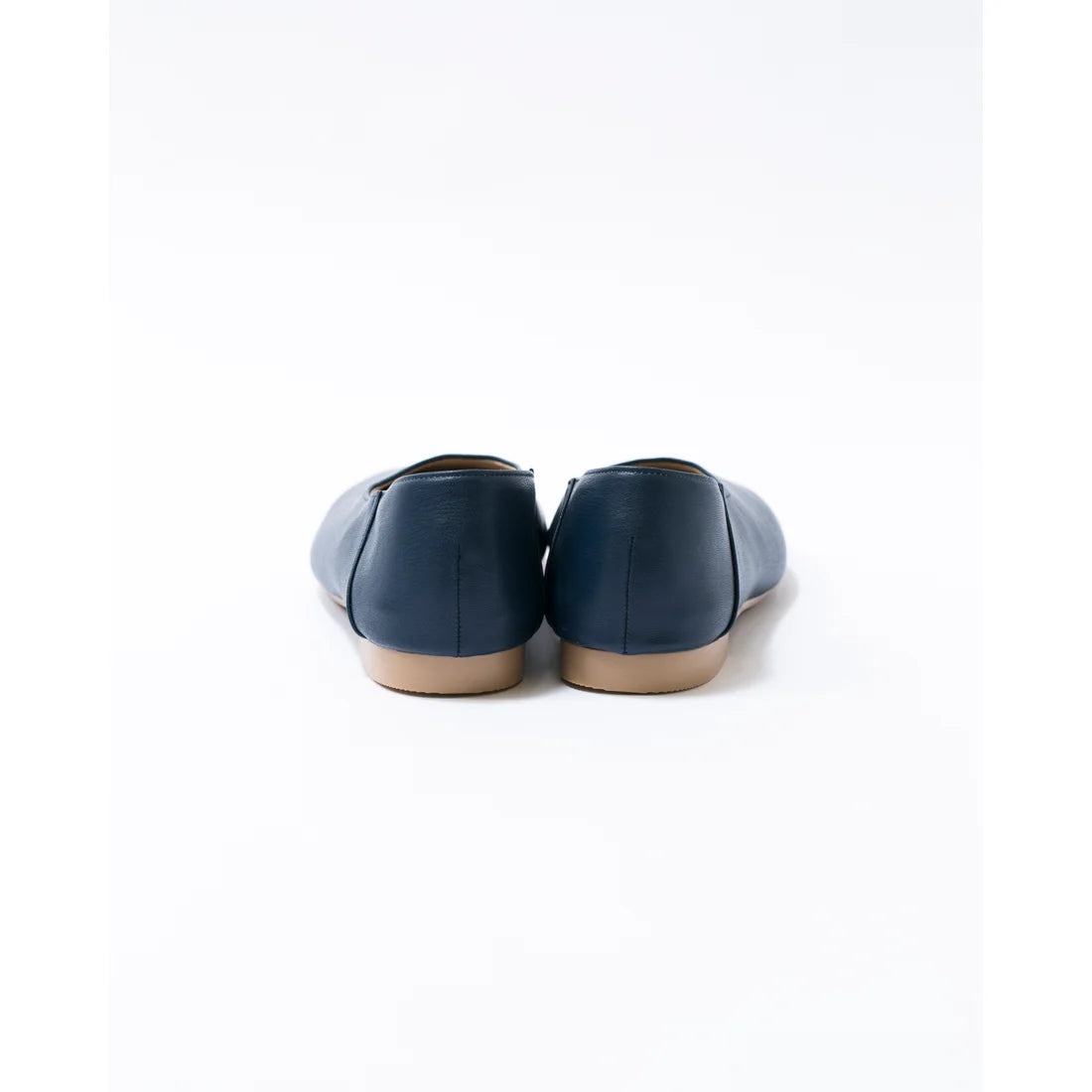 日本製 [蘋果皮][防水]Emma Francis 方頭U型平底鞋(03f-AP 117)(Navy apple leather)（ネイビー アップルレザー）